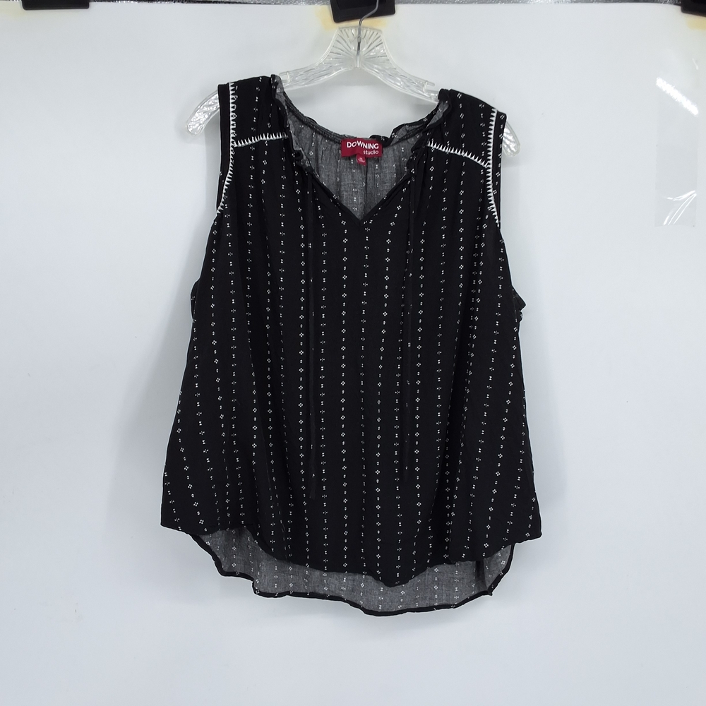 Downing Studio Xl Black Blouse with White Detailing